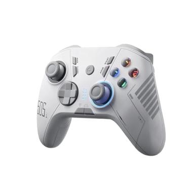 Imagem de Controlador de jogos GAMER sem fio para Windows PC/Steam Deck/PS3/Android TV Box, joystick com vibração dupla plug and play gamepad com 4 teclas personalizadas, bateria até 14 horas, COR BRANCO.