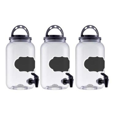 Imagem de Kit 3 Pote Suqueira Com Torneira Lousa Dispenser Sabão 3,6lt - Bandeir