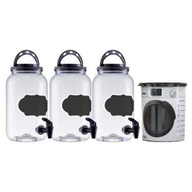 Imagem de 4 Suqueira Dispenser Amaciante E Sabão Em Pó Liquido 3,6l Lousa Cores 