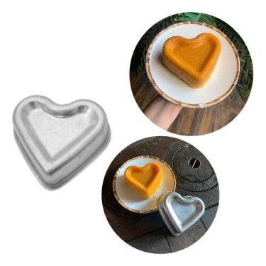 Imagem de Forma Ballerine Coração Tamanho P 13cmx12cmx4,5cm (ALUM) Bolo Torta - 