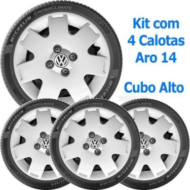 Imagem de 4x Calota VW GOL PARATI G3 G4 Aro 14 Cubo Alto Emblema 061ca - Grid