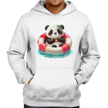 Imagem de Moletom Ursinha  Relaxando Na Piscina - Foca na Moda, Branco, G