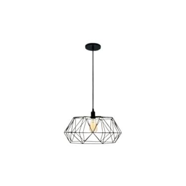 Imagem de Pendente Aramado Estádio Luminária Lustre Luxo Retrô Vintage Balcão Industrial (1,PRETO)