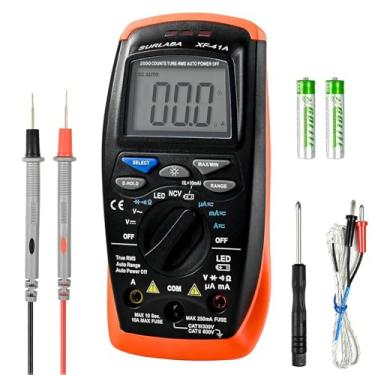 Imagem de SURLABA Testador De Voltagem De Multímetro, 2000 Contagens, Multímetro Digital, Medida Com Voltímetro Dc Ac E Medidor De Ohm Volt Amperímetro, Mede Voltagem, Corrente, Resistência; Testa Fio Energiz