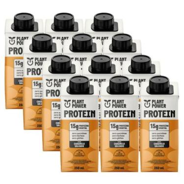 Imagem de 12x Bebida Vegetal 15g Protein Plant Power Caramelo Salgado 250ml, Car