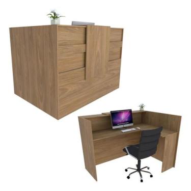 Imagem de Balcão em L Caixa 136cm Freijó Syncro - Premium Mod 1.1 - Marcenaria O