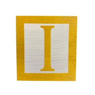 Imagem de Cubo Branco Letra Amarela com Aplique Festa Chá de Bebê Decoração 8x8x