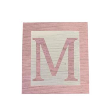 Imagem de Cubo Branco Letra Rosa Bebê com Aplique Festa Chá de Bebê Decoração 8x