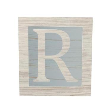 Imagem de Cubo Azul Letra Branca com Aplique Festa Chá de Bebê Decoração 8x8x8 C