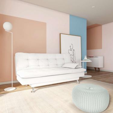 Imagem de Sofá-Cama 3 Lugares Casal Estilo Branco