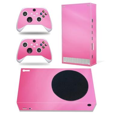Imagem de Adesivo de película compatível com console Xbox Series S, capa protetora de vinil decalque para controle sem fio (rosa)