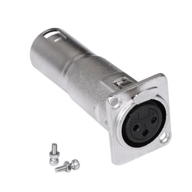 Imagem de Conector de microfone XYFD XLR fêmea para macho - Conector de montagem de plugue para conector de 3 pinos acoplador de gênero para dispositivo de áudio e mixador de microfone