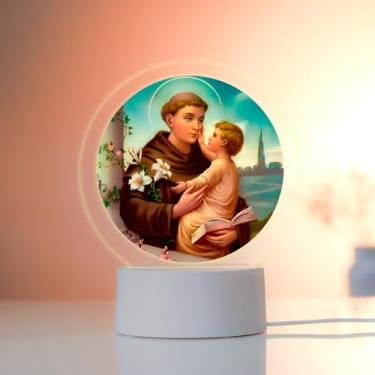 Imagem de Luminária colorida Led UV - Santo Antonio de Padua