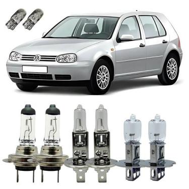 Imagem de Kit Lâmpadas Originais VW Golf Alto Baixo Milha 3200K + T10 - Autovex 
