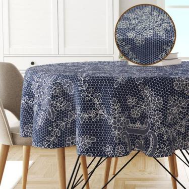 Imagem de Toalha Mesa Plástica Térmica RENDA CAZ 4 Lugares Redonda 1,38 - IDEALI