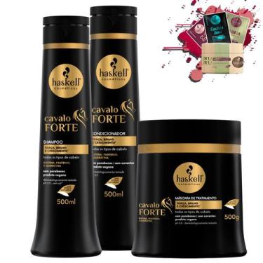 Imagem de Kit Haskell Cavalo Forte Sh Cond 500ml Mascara 500g
