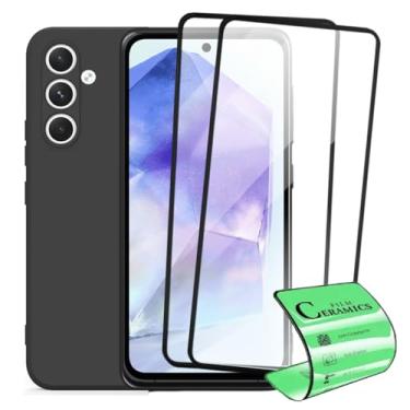 Imagem de Kit Capa Capinha Aveludada e 2 Películas Cerâmica 9D Compatível Samsung Galaxy A55 - SMART E CASE