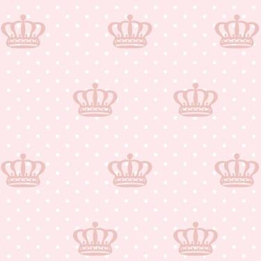 Imagem de Papel De Parede Rosa Claro E Coroa Poa Adesivo Lavavel Sala