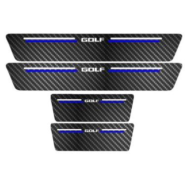Imagem de Kit Soleira Protetora Porta Premium Blue Fibra Carbono Golf - Jhow Ade