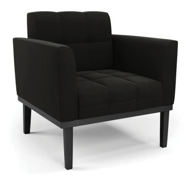 Imagem de Poltrona Elisa Suede Assento Encosto e Braços com Espuma D-23 Preto D'Rossi
