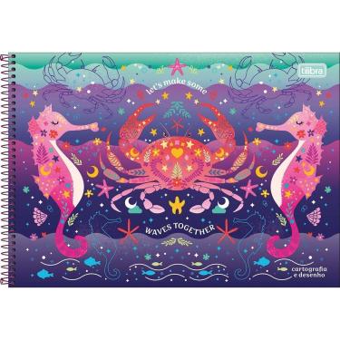 Imagem de Caderno De Desenho Bubble Tilibra Capa Dura Espiral - 80 Folhas Lets Make Some