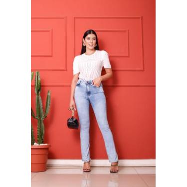Imagem de Calça jeans modeladora feminino  cor clara n 36 - Determine denim 