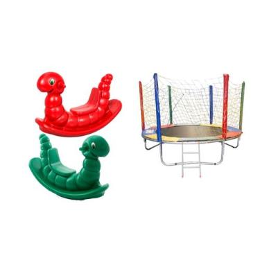 Imagem de Combo Preço Baixo 2 Gangorras Parquinho Minhoca+ Cavalinho + Pula Pula