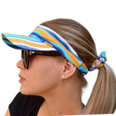 Imagem de kit Viseira de praia + Scrunchie Xuxinha Piscina Atividades Fitness Be