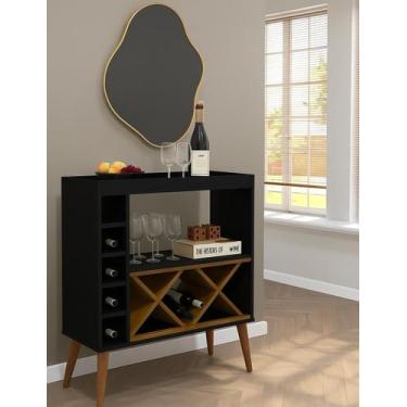 Imagem de Aparador E Adega Pés Palito em Madeira Com Prateleiras Modelos - MJM C