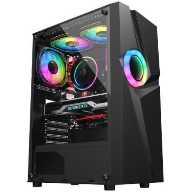 Imagem de Gabinete Kalkan Muspel Mid Tower Vidro Temperado Sem Fans Preto