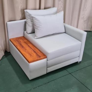 Imagem de Poltrona Cama Solteiro com Tampo Lateral Esquerdo Tecido Acquablock 10