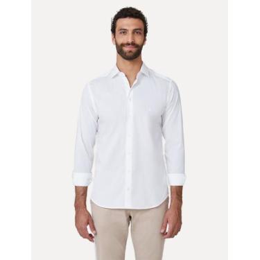 Imagem de Camisa Dudalina Masculina Milano Tricoline Lisa Stretch Branca, S/P