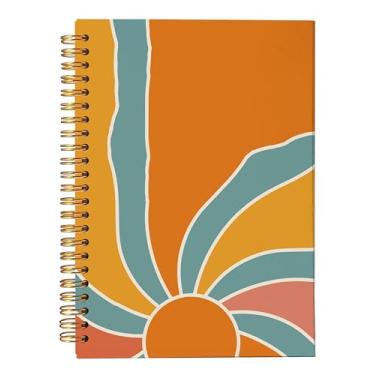Imagem de VNWEK Caderno Boho – Diário Boho, Presentes Boho para Mulheres, Material de Escritório Boho, Groovy Boho Sun Sunshine Caderno Espiral 5,5 x 8,3, Cadernos de Escrita