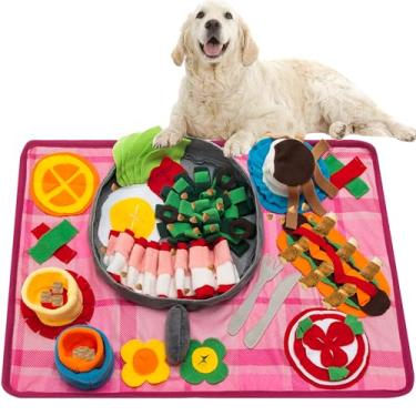 Imagem de TUKOAW Tapete de Snuffle para cães, brinquedo interativo de alimentação lenta para cães pequenos e médios, filhotes, gatos, coelhos, lavável, incentiva a exploração de forrageamento, tapete para