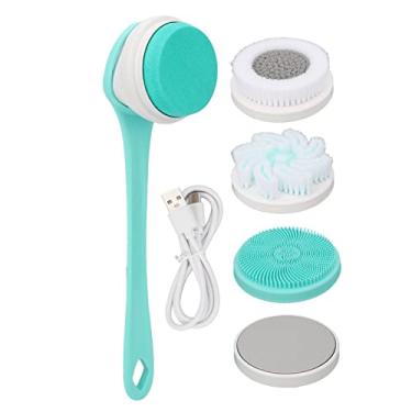 Imagem de OKJHFD Electric shower brush multifunctional IP67 3-speed 5-speed brush head long handle massage brush USB cable