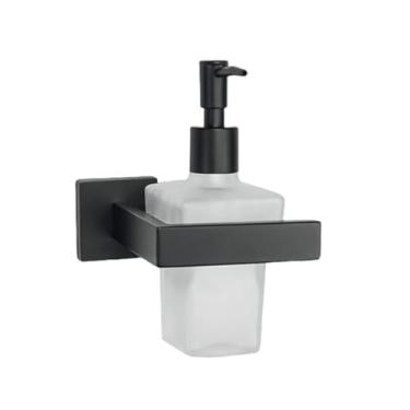 Imagem de Conjunto de acessórios para banheiro preto fosco com prateleira de parede, suporte para rolo de papel higiênico, gancho para roupão, toalheiro e anel - Hardware completo para banheiro (dispensado