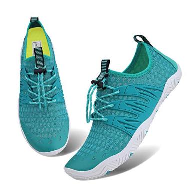 Imagem de Sapato de banho masculino esportivo aquático de secagem rápida para piscina, praia, surfe, caminhada, parque aquático, 1-j-lake Blue, 11.5-12 Women/10.5-11 Men