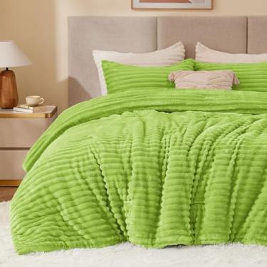 Imagem de BEDELITE Conjunto de edredom queen de lã – cama de citron escura supermacia e quente, luxuosa, felpuda e pesada para o inverno com 2 fronhas