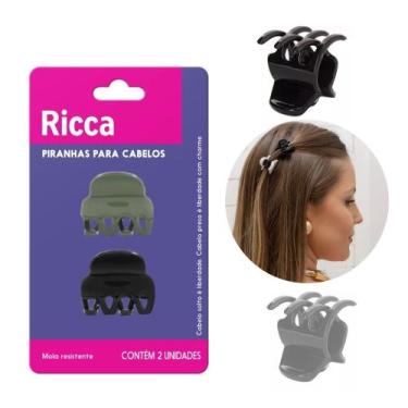 Imagem de Mini Piranha Prendedor de Cabelo Clássica Winter Ricca Mini Kit 2 Unid