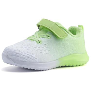 Imagem de COODO Tênis esportivo de corrida para meninos e meninas, Verde dégradé, 19