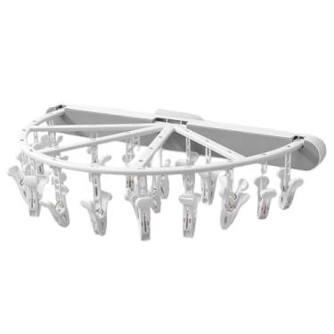 Imagem de Cabideiro Dobrável Cabides De Toalha Com Clipes Suporte Dobrável Para Pendurar Cabides De Meia Com Clipes Clipe De Roupa De Plástico Toalheiro Abdominais Clipe De Cueca Calça Filho