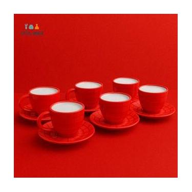 Imagem de Conjunto 6 Xícaras de Cerâmica para Café e Chá  200ml  Elegante e Resi