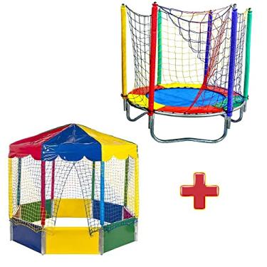 Imagem de Cama Elástica Pula Pula Trampolim 1,40m + Piscina de Bolinhas Oitavada 2,00m Picadeiro