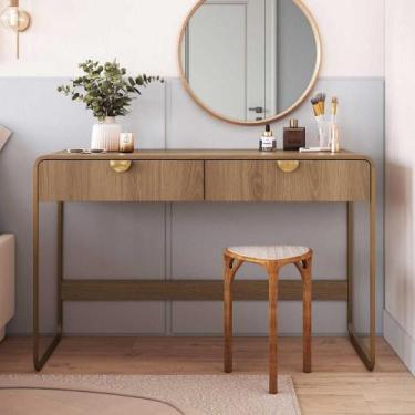 Imagem de Escrivaninha com Gavetas Puxadores Orgânicos e Pés em Metal - Artesano