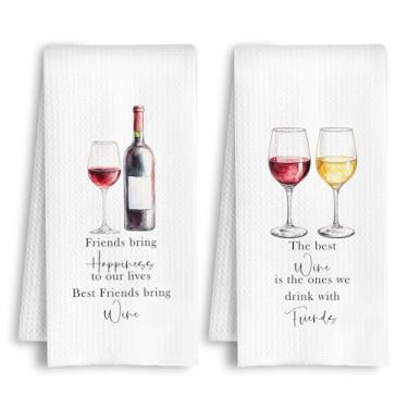 Imagem de HSIASHENG Toalhas de cozinha para amigos e vinho, presentes para amantes de vinho, toalhas de chá, presentes de barman para mulheres e homens, toalha de mão decorativa para carrinho de bar de cozinha