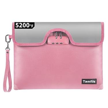 Imagem de Bolsa de dinheiro à prova de fogo de 2,871.1 °C com fechadura, bolsa de documentos à prova de fogo com zíper, 8 camadas de isolamento contra fogo, bolsa de armazenamento segura à prova de fogo com