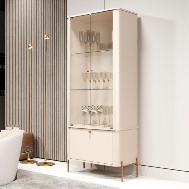 Imagem de Cristaleira 2 Portas Baton Rouge Off White Bronze