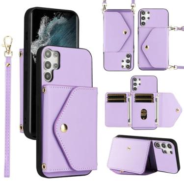 Imagem de Dswteny Capa carteira para Samsung Galaxy S25 Ultra 5G com cordão de pulso alça de ombro fina flip bolsa, suporte para cartão de crédito capa para celular para S25Ultra 25S S 25 25Ultra 6.9 2025