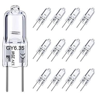 Imagem de Lâmpadas GY6.35 12V 35W JC T3/T4 Bi-pin GY6.35 Cápsula Lâmpadas Pacote com 12 Lâmpadas Halógenas Transparentes 2 Pinos Reguláveis 2700K Branco Quente com 2 Pinos GY6.35 Base para Pendente, Lustre