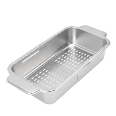 Imagem de Atyhao Estendível sobre a Cesta da Pia, 304 Filtro de Candidato Em Aço Inoxidável, Rack de Prato para Organização (Grande Comprimento das costas: 38-70cm/14,96)